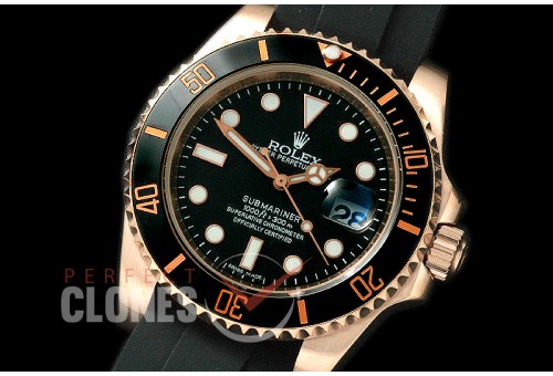 RLS-SP-016 Submariner 116610 Black on OysterFlex RG/RU A-2836