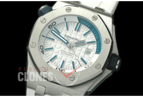APD-L-081 Royal Oak Diver SS/RU White A-2813/3120