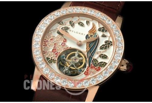 BVL00086 I Giardini Di Bulgari Tourbillon RG/LE Parot Art Flying Man Tourbillon 
