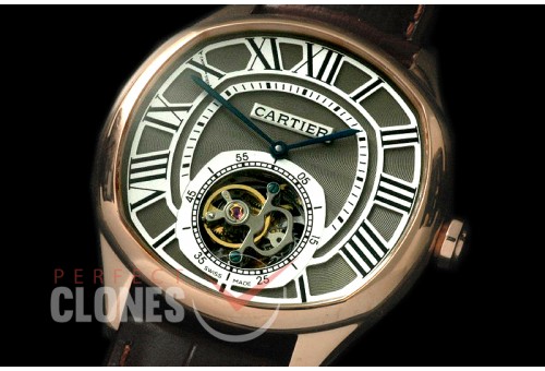CARDR-1087 Drive de Cartier Tourbillon RG/LE Grey Flying Man Tourbillon