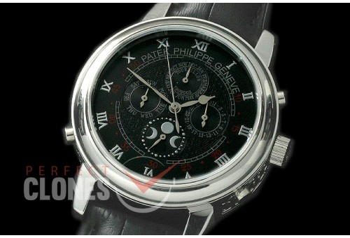 PPSM00102 Perpetual Calender Skymoon Tourbillon ( Dua Side) SS/LE Black