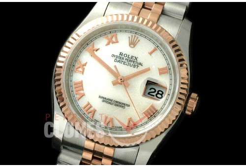 R36DJTR-728 116231 SS/RG Fluted/Jubilee MOP White Roman SA 3135