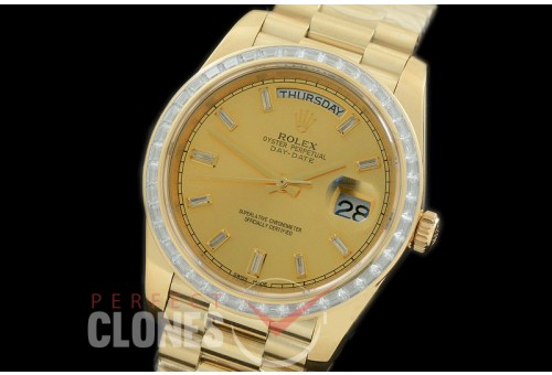 R40DDF00403D2 228348RBR YG/YG Baguette Cut Diam Bez Gold Glazier Asian Clone 2836