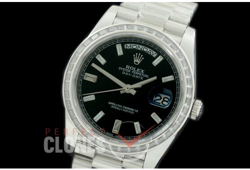 R40DDS00402D2 228349RBR SS/SS Baguette Cut Diam Bez Black Glazier Asian Clone 2836