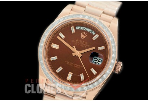R40DDR00403D2 228345RBR RG/RG Baguette Cut Diam Bez Brown Glazier Asian Clon