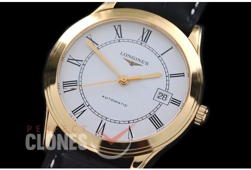 LG00157 Master Collection Automatic Date YG/LE White Roman M-9015