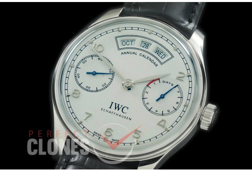 0 0 IWP7D00053 V2 Portugese 7 Days Annual Calender 5035 SS/LE White A-52850