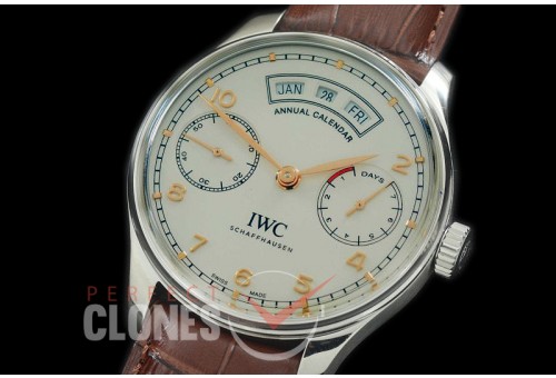 0 0 IWP7D00022 XF Portugese 7 Days Annual Calender 5035 SS/LE White-Champagne Gold A-52850