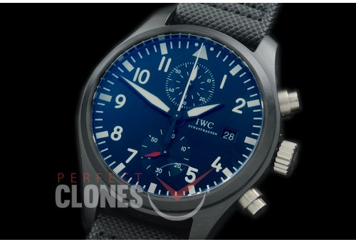0 0 IWP00086 ZF Pilot Chronograph 389001 Top Gun CER/NY Black A-7750