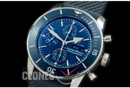 0 0 BLSF-HC46-102R ANF Superocean Heritage Chronograph SS/RU Blue A-7750