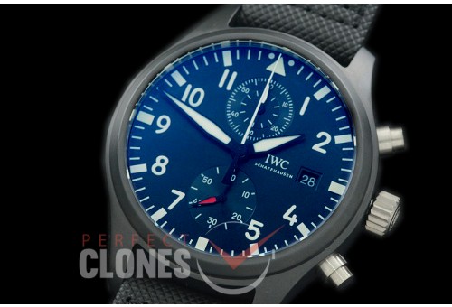 0 0 IWP00071 YLF Pilot Chronograph 389001 Top Gun CER/NY Black A-7750