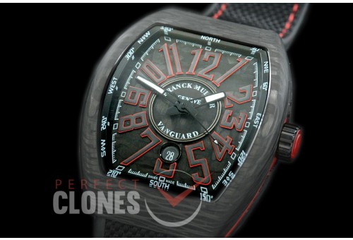 0 FMVG-035 Vanguard V45 SCDT Carbonnr Automatic FC/NY Black/Red Miyota 9015