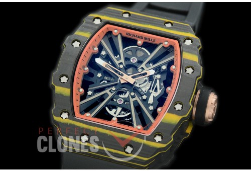 RM012-01-132N RM012 Tourbillon Black/Yellow NTPT/RU Black Skeleton Customized Movt