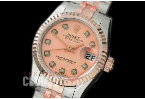 R26DJTR-906 GMF 179171 SS/RG Fluted/Jubilee Rose Gold Diam Swiss 2671 904L Steel 