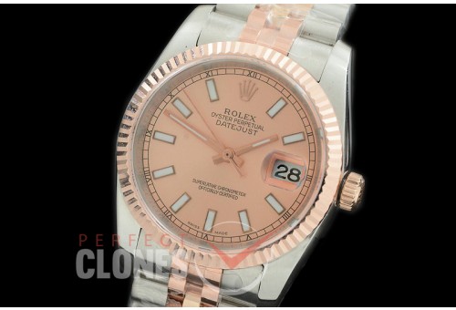 R36DJTR-356 GMF 126231 SS/RG Fluted/Jubilee Rose Gold Sticks SA 3135 904L Steel 