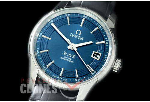 0 0 0 OMDEV-HV-103S XF/VSF Deville Hour Vision Date Automtaic SS/LE Blue VS Cal 8500 Superclone - Croc Leather Strap Black 