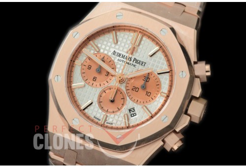 AP26331-111 OMF Royal Oak Chronograph RG/RG White A-7750 Mod 1-1 Thickness 