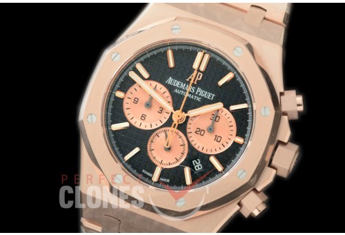 AP26331-112 OMF Royal Oak Chronograph RG/RG Black A-7750 Mod 1-1 Thickness 