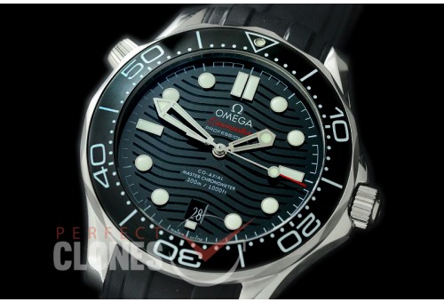 0 OM300M-002R 2018 Basel Seamaster Diver 300M SS/RU Black Asian Clone 8800