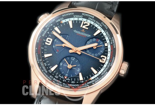 0 JLP-127 Polaris Geographic WT Reserve Duo Time RG/LE Blue Asian Modified Movt 