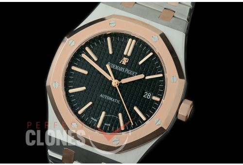 0 0 0 AP15400-612 OMF AP15400 Royal Oak Automatic SS/RG Black Miyota 9015 / 3120