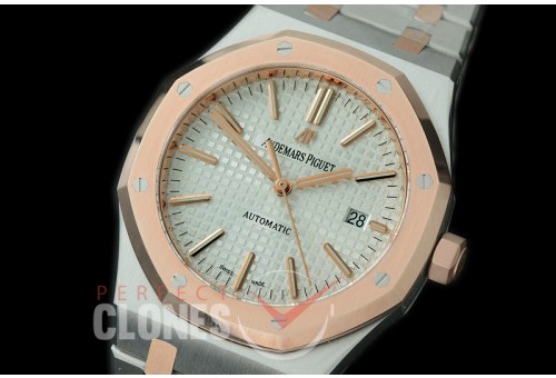 0 0 0 AP15400-611 OMF AP15400 Royal Oak Automatic SS/RG White Miyota 9015 / 3120