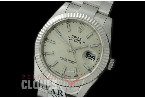 0 0 R41DJS-901 JF/ARF 904L Steel 126334 Oyster SS/SS Silver Sticks Asian 2824/3235 Mod