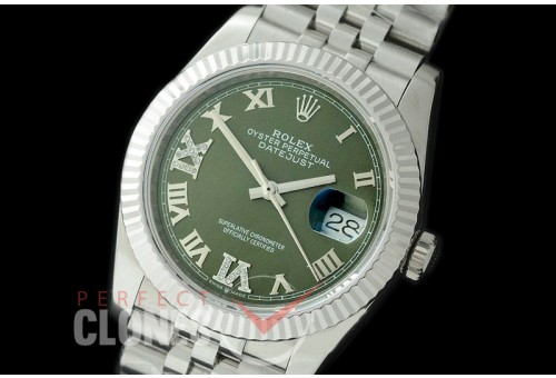R36DJS-529 BP Datejust 36 126234 SS/SS Fluted/Jubilee 2019 Green Roman/Diamonds A-2824