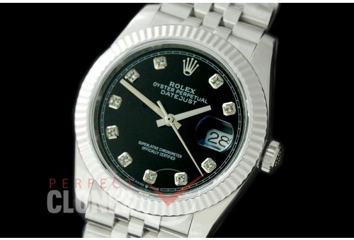 R36DJS-512 BP Datejust 36 126234 SS/SS Fluted/Jubilee 2019 Black Diamonds A-2824