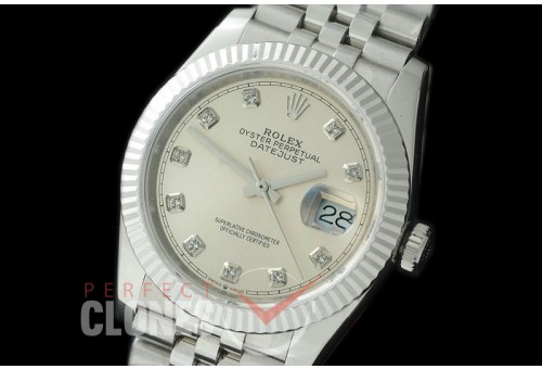R36DJS-511 BP Datejust 36 126234 SS/SS Fluted/Jubilee 2019 Silver Diamonds A-2824