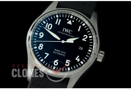IWM18-002 M+F Mark XVIII Pilot Automatic IW327009 SS/LE Black A-35111 