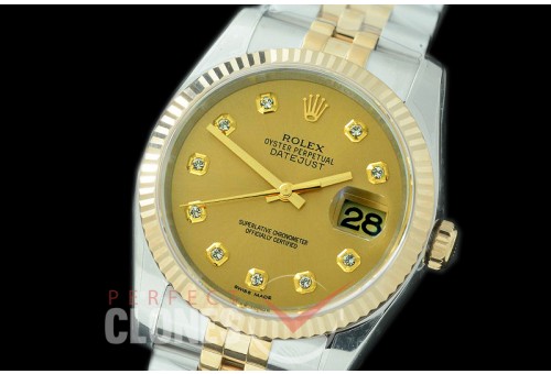 R36DJT-963 ARF/JF 116233 SS/YG Fluted/Jubilee Gold Diamonds SH 3135 904L Steel 