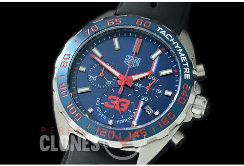 0 0 TGF1-MV33-103R Formula 1 Max Verstappen 33 Special Ed Chronograph SS/RU Blue OS 10 Qtz