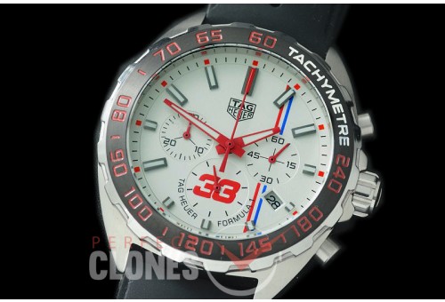 0 0 TGF1-MV33-101R Formula 1 Max Verstappen 33 Special Ed Chronograph SS/RU White OS 10 Qtz