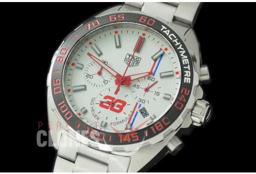 0 0 TGF1-MV33-101A Formula 1 Max Verstappen 33 Special Ed Chronograph SS/SS White OS 10 Qtz