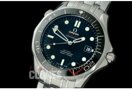 0 OM300M-091S KMF Seamaster Diver 300M SS/SS Black Asian 2824 Mod 2500