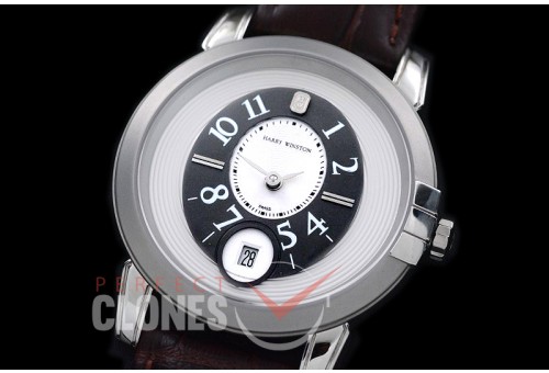 HW00103 Midnight Automatic SS/LE White/Black Jap Miyota 9015