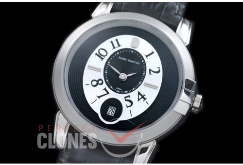 HW00104 Midnight Automatic SS/LE Black/White Jap Miyota 9015