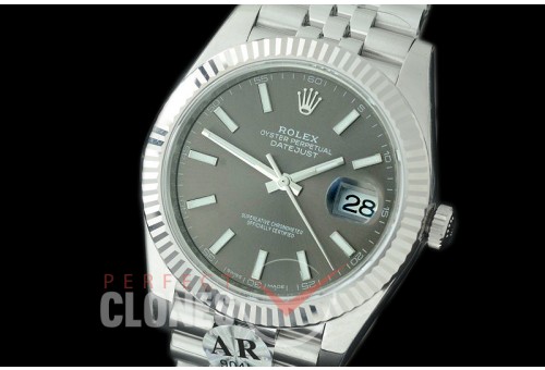 0 0 R41DJS-904J JF/ARF 904L Steel 126334 Jubilee SS/SS Dark Rhodium Sticks Asian 2824/3235 Mod
