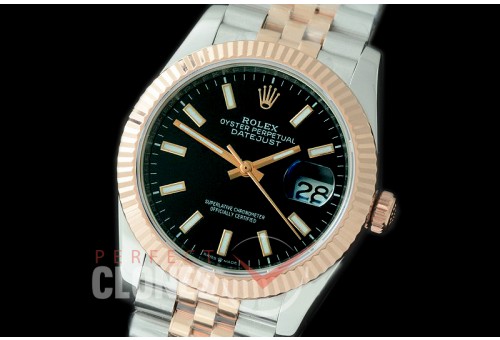 R36DJTR-502F BP Datejust 36 120231 SS/RG Fluted/Jubilee 2019 Black Sticks A-2824