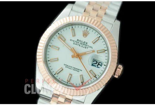 R36DJTR-501F BP Datejust 36 120231 SS/RG Fluted/Jubilee 2019 White Sticks A-2824