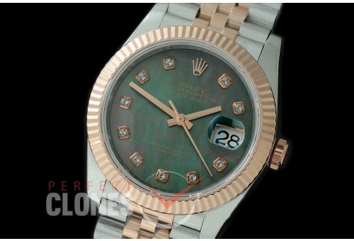 R36DJTR-518F BP Datejust 36 120231 SS/RG Fluted/Jubilee 2019 MOP Black Diamonds A-2824
