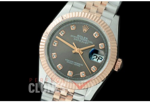 R36DJTR-513F BP Datejust 36 120231 SS/RG Fluted/Jubilee 2019 Dark Rhoidum Grey Diamonds A-2824