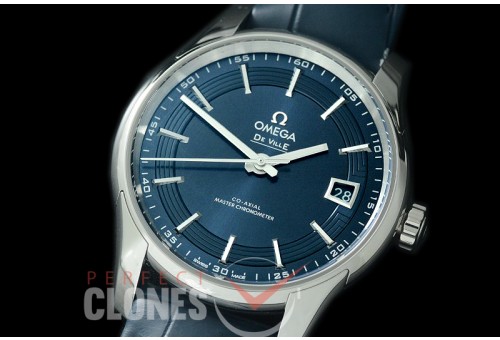 0 0 0 OMDEV-HV-103S1 XF/VSF Deville Hour Vision Date Automtaic SS/LE Blue VS Cal 8500 Superclone - Croc Leather Strap Blue