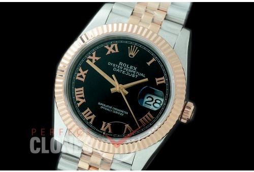 R36DJTR-522F BP Datejust 36 120231 SS/RG Fluted/Jubilee 2019 Black Roman A-2824