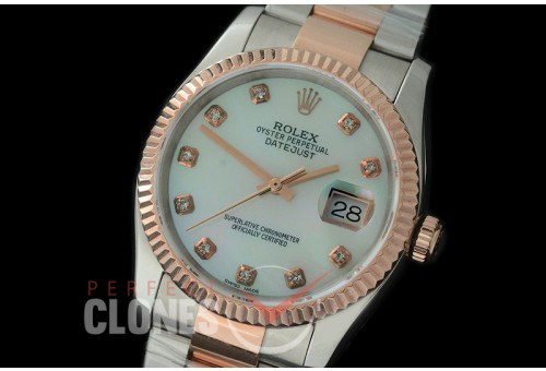 RL36DJR-18K-426 116231 MOP White Diam TT SS/RG Swiss 2836