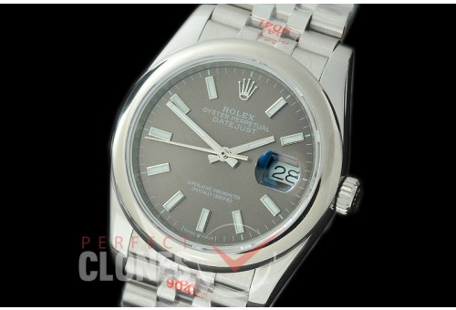 R36DJS-303S GMF 126234 SS/SS Smooth/Jubilee Dark Rhodium Grey Sticks Asian 2824 904L Steel 