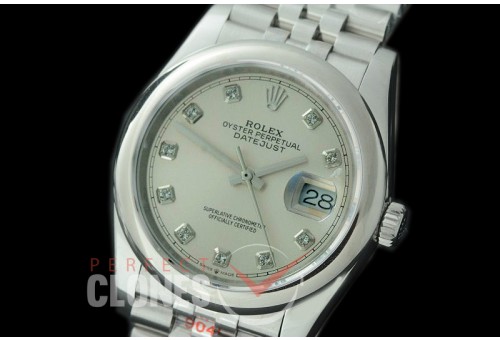 R36DJS-311S GMF 126234 SS/SS Smooth/Jubilee Silver Diam Asian 2824 904L Steel 