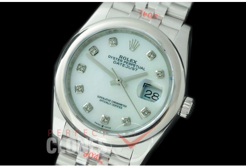 R36DJS-317S GMF 126234 SS/SS Smooth/Jubilee MOP White Diam Asian 2824 904L Steel 