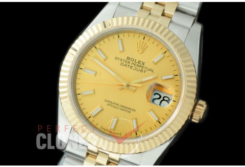 R36DJT-506F BP Datejust 36 126233 SS/YG Fluted/Jubilee 2019 Gold Sticks A-2824
